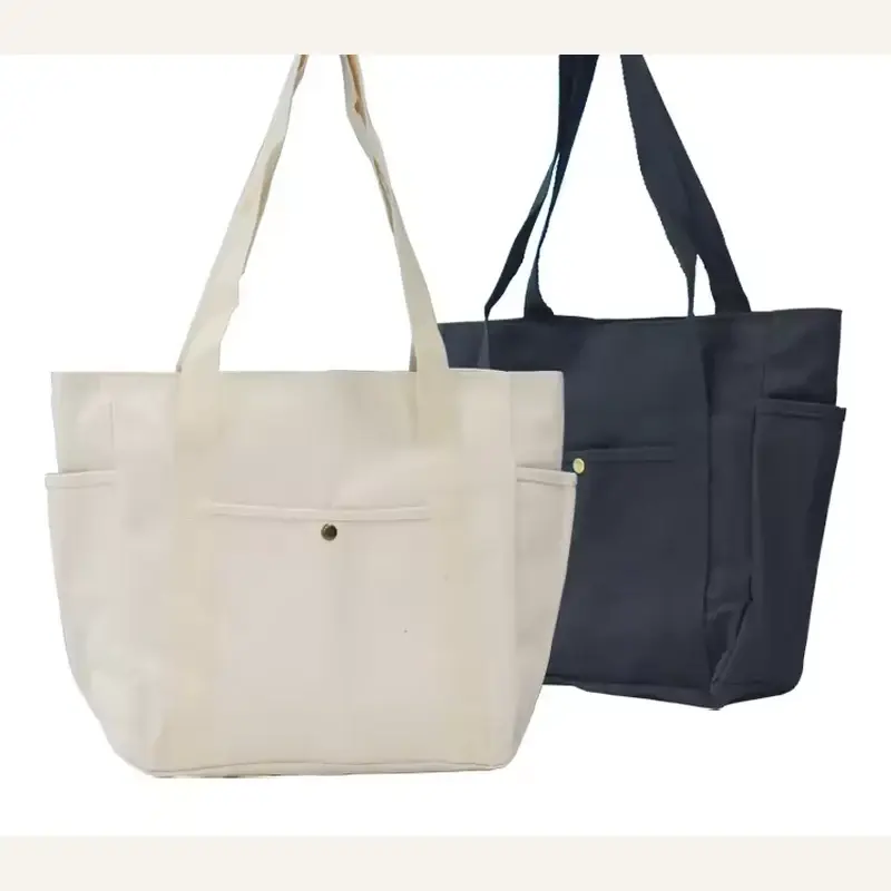 Natural and black 14 oz heavyweight canvas tote samples