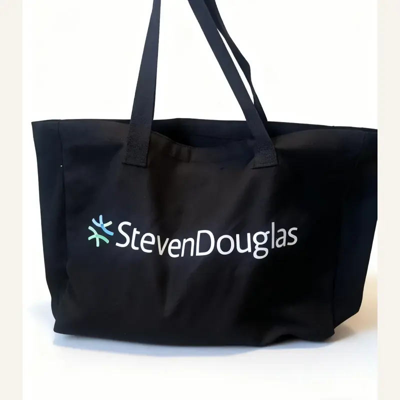 Navy heavyweight canvas tote with wide base gusset