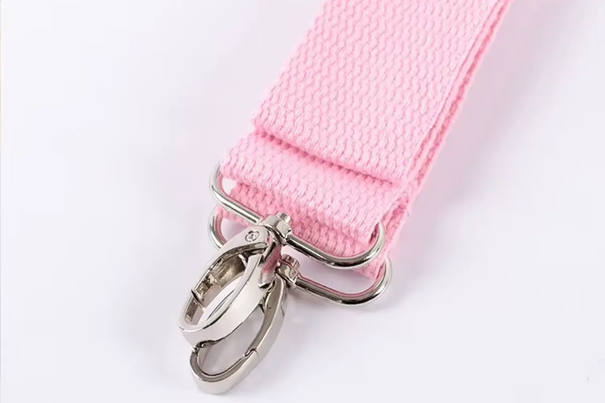 Pink adjustable shoulder strap with silver swivel clasp